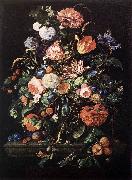 Jan Davidsz. de Heem Flowers in Glass and Fruits oil painting